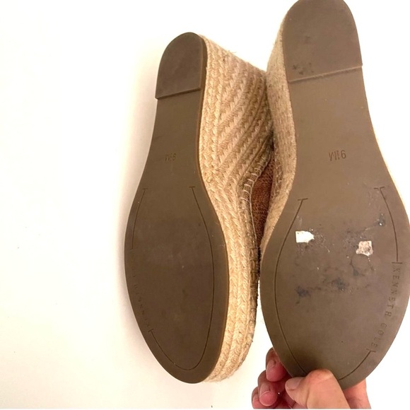 Kenneth Cole Wedges Odette Platform Espadrille beige gold metallic Size 9.5 - Picture 5 of 10